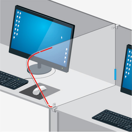 Боковой защитный экран для сотрудника (Plexiglas 5 мм) B410L